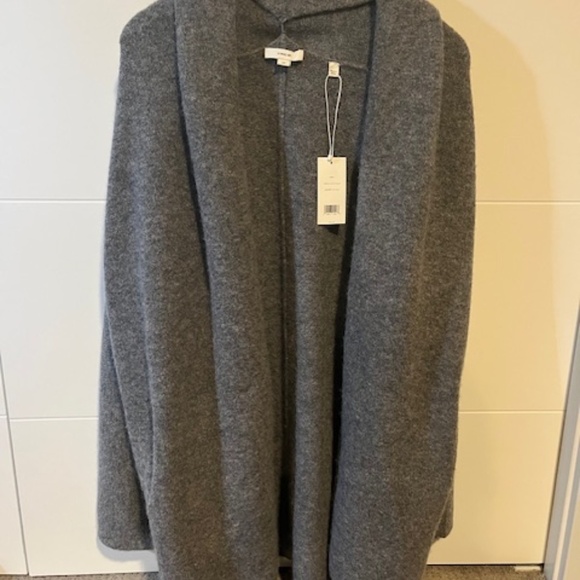 Vince cardigan coat in medium heather grey - Picture 6 of 12